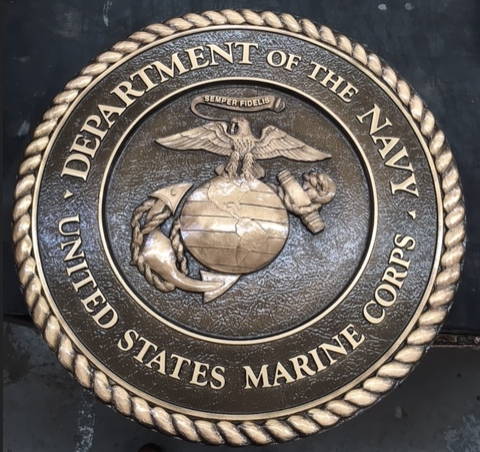 2024-3d-marine official bronze military seal cast bronze plaque marine corps