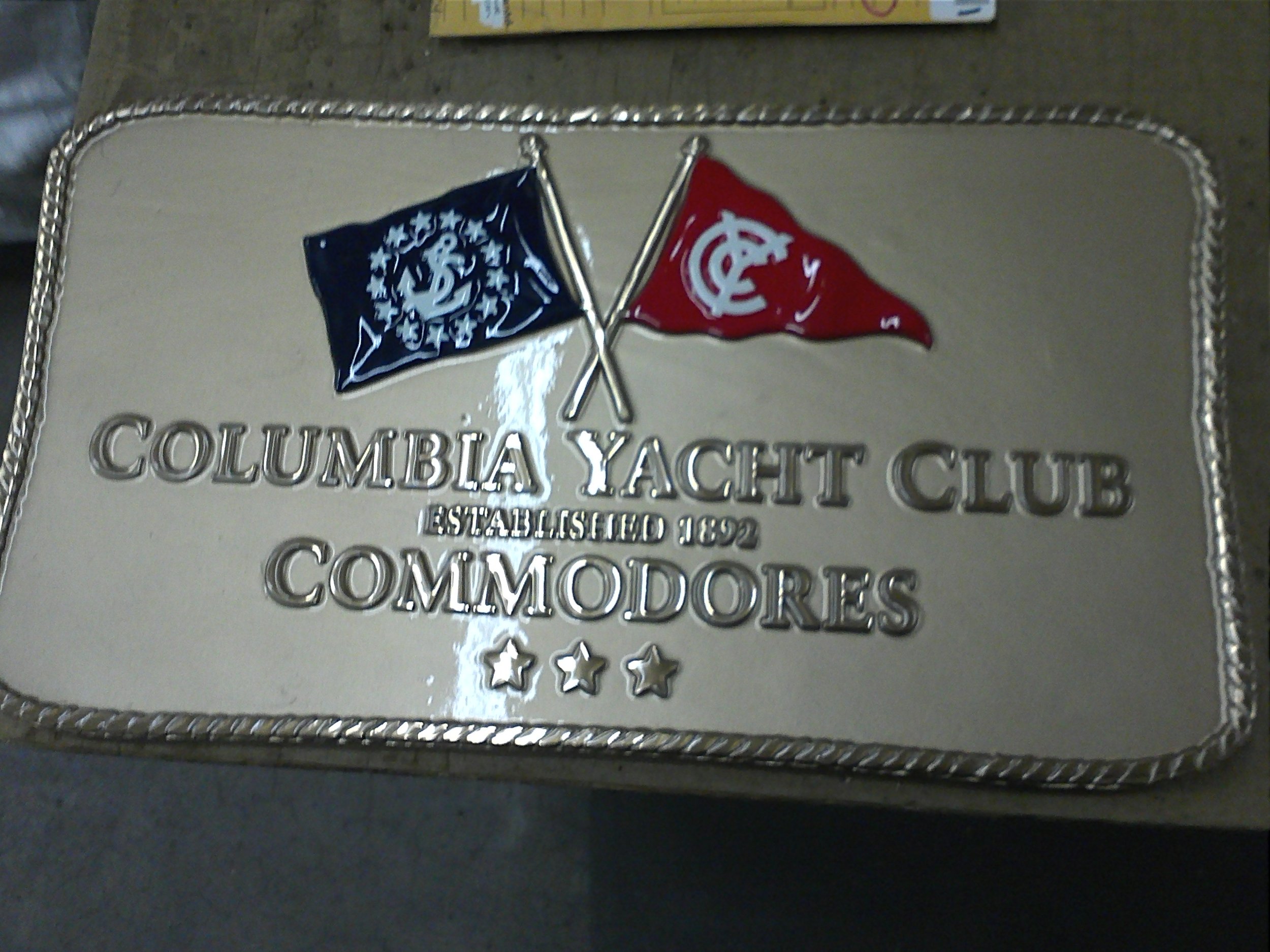 address-plaque-color Cast aluminum plaque with full color painted logos
