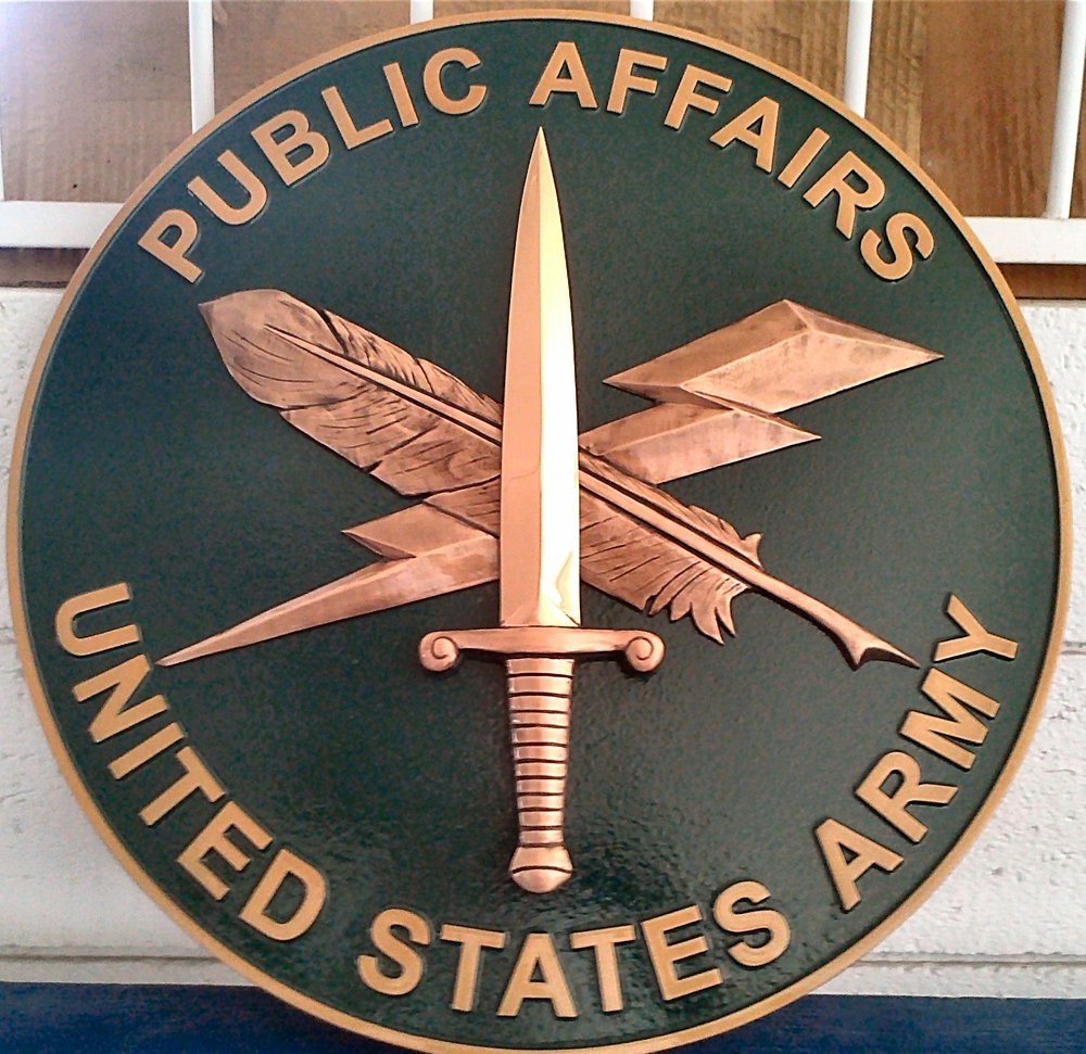 r-cast-bronze-plaque-us-army-military-plaque Cast bronze Military seal with 3D sculpted emblem design.